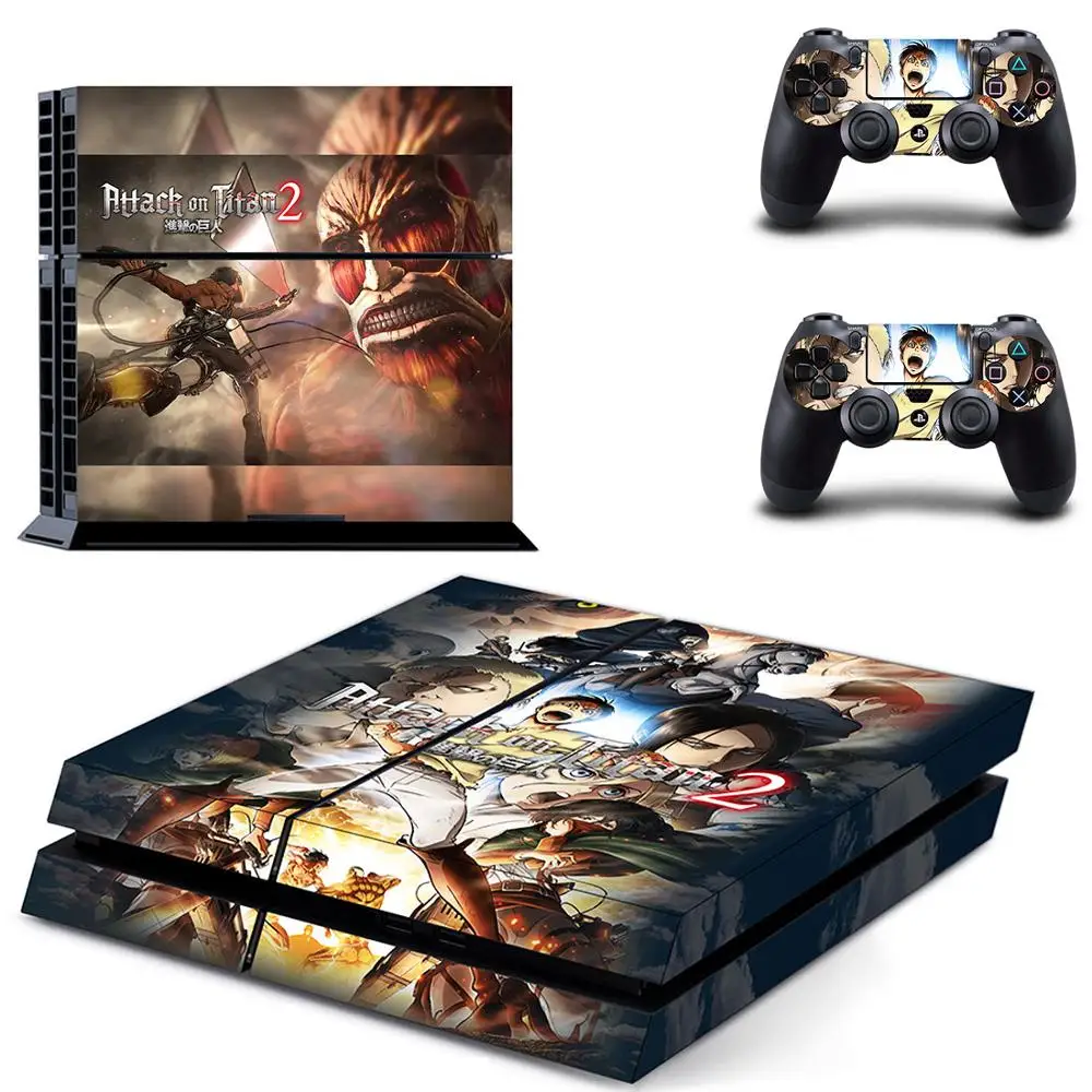 GYTM1546 Наклейка Attack On Titan 2 PS4 s виниловая наклейка PS 4 Skin Play station 4 наклейка Pegatinas для консоли playstation 4 и 2 контроллера - Цвет: GYTM1546