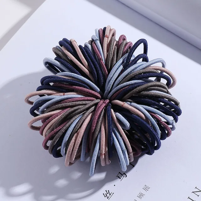 100/500pcs/Bag Girls Cute Colorful Basic Elastic Hair Bands Ponytail Holder Children Scrunchie Rubber Band Kids Hair Accessories 100pcs 16