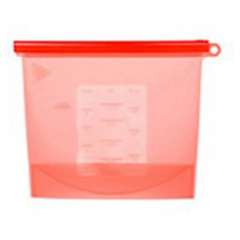 1pc Reusable Silicone Vacuum Seal Food Fresh Bag Refrigerator Bag Ziplock Bags Kitchen Fruit Meat Milk Storage Containers