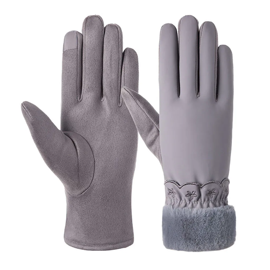 

2019 Women's Elegant Gloves Windproof Wrist Warm Winter Mittens Driving Ski Full Finger Soft Gloves #LR25