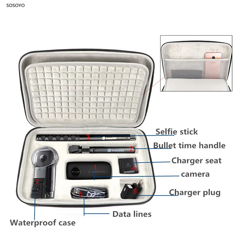 Best Price  Insta360 Portable Storage Bag Waterproof Case Shockproof Protection Box For Insta 360 ONE X Action  