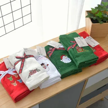 

30*45cm three-piece European and American cotton Christmas series small towel small square towel