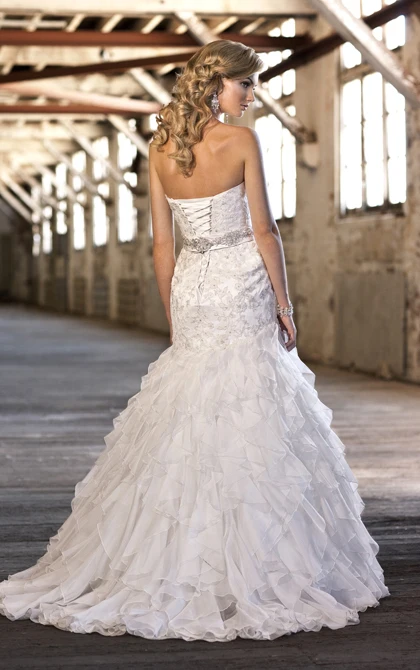 Frete grtis ec-49 elegante contas bordado querida sereia branca/marfim vestidos de Casamento nupcial vestido personaliza