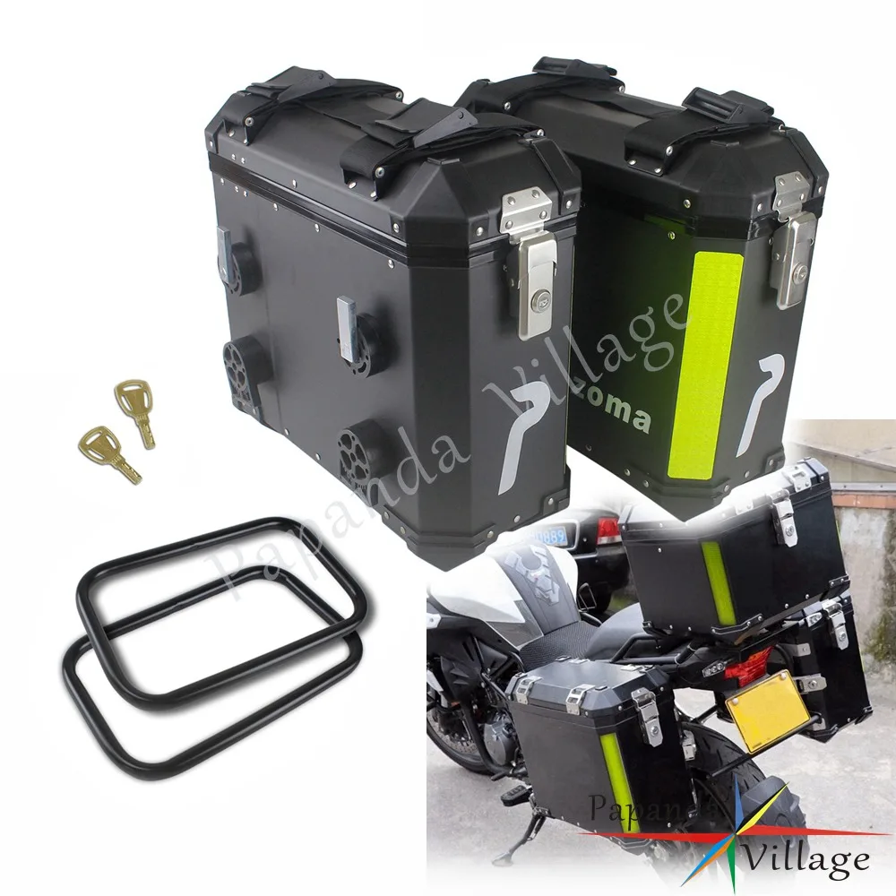 

Универсальный двигатель 36 л, большие Боковые коробки, боковые карманы, женская сумка-седло для хранения, черный багаж, штанга для BMW R1200GS F800 Honda