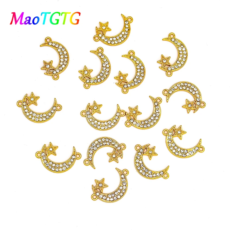

10pcs/lot Moon Star Shape Alloy Charms Pendant For Jewelry Making Bracelet Necklace 22.6X15mm Alloy Charms Accessories Wholesale