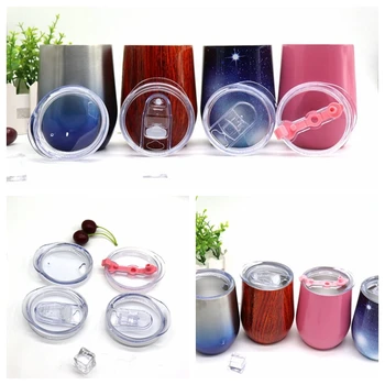 

50pcs Leakproof Reusable Plastic Cup Lid Thermal Insulation Seal Cover for 9Oz Vacuum Egg Coffee Bottle Thermos Mug