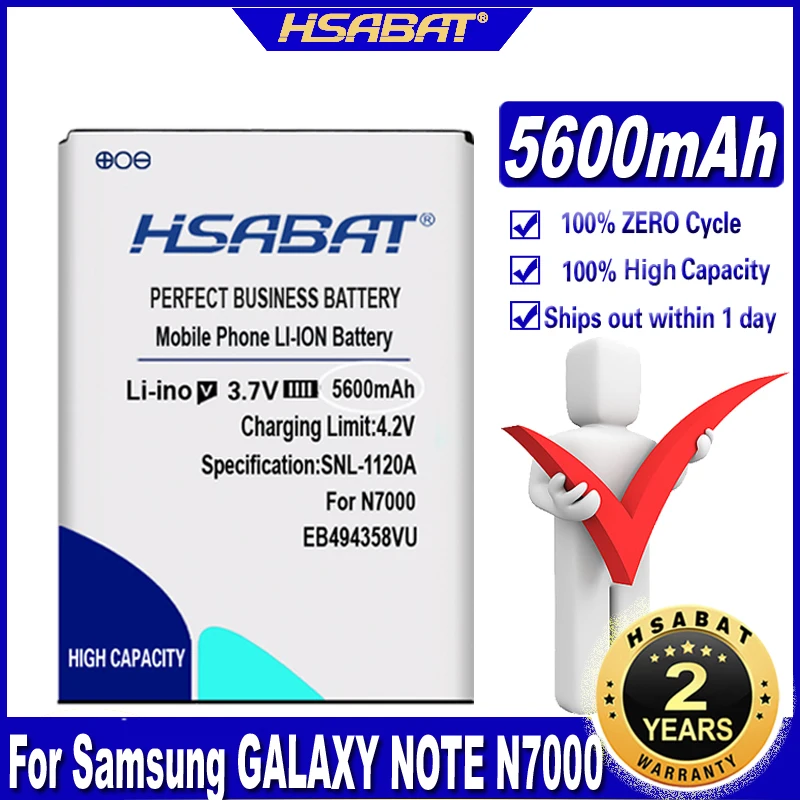 Аккумулятор HSABAT 5600 мАч EB615268VU Для Samsung Galaxy Note 1 N7000 I9220 i717 i889 i9228 N7005 T879 N7102 N7108 N719 |