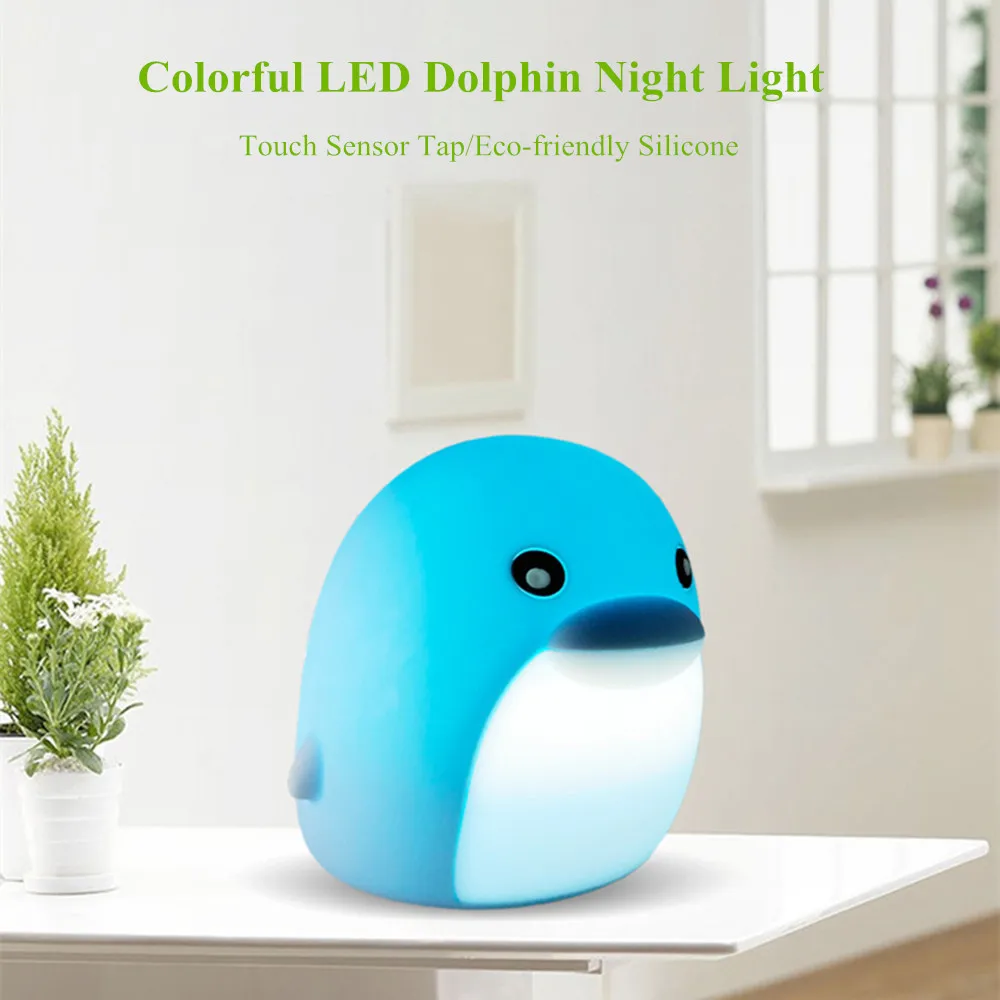 night table lamps Penguin LED Night Light Touch Sensor Colorful Cartoon Silicone Battery Powered Bedroom Bedside Lamp for Children Kids Baby Gift red night light