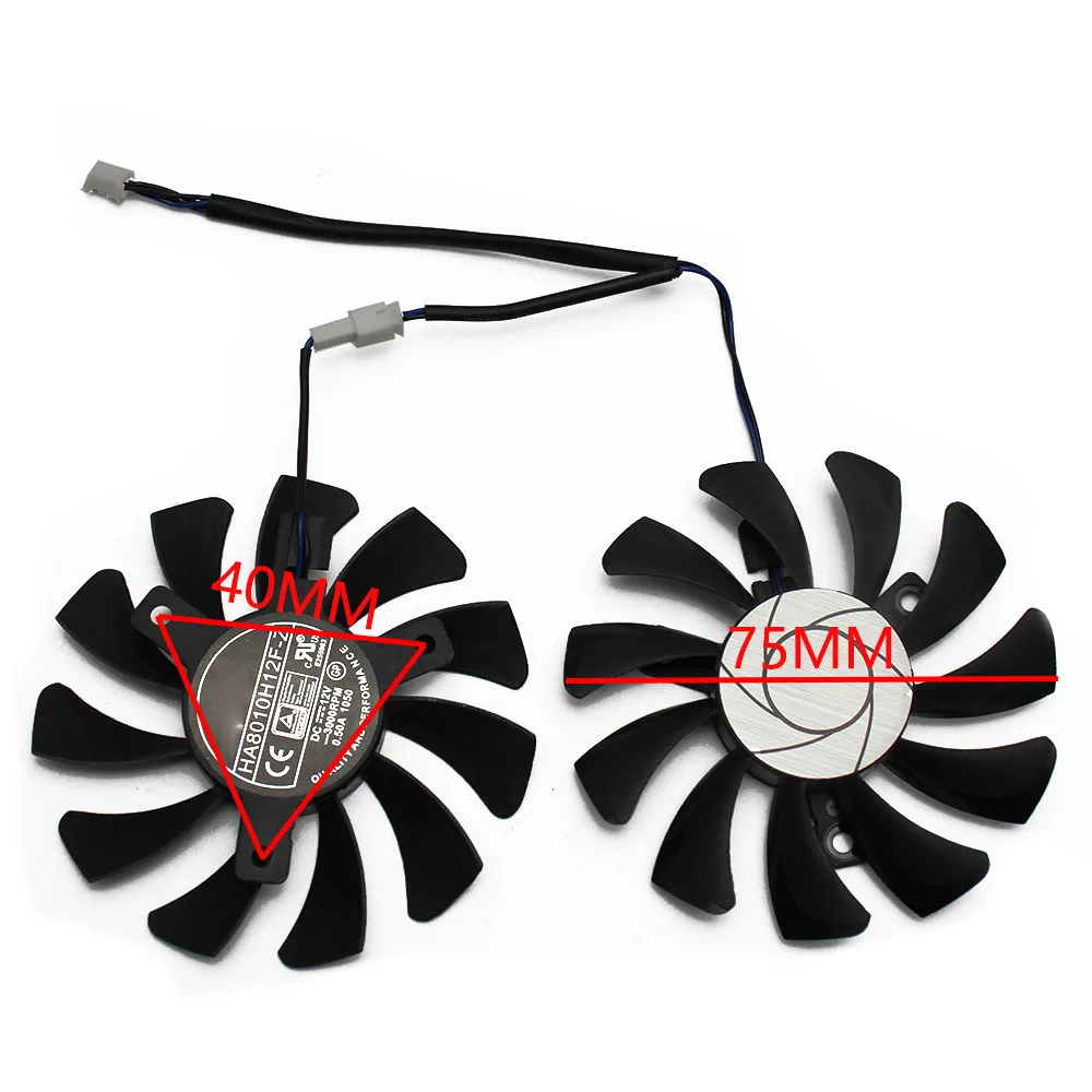 2 pezzi Zeafree HA8010H12F-Z 75MM 2Pin GTX1050Ti Raffreddatore GPU Doppia ventola per MSI Geforce GTX 1050Ti GTX-1050-Ti-4GT-OC 2 pezzi Zeafree HA8010H12F-Z 75MM 2Pin GTX1050Ti Raffreddatore GPU Doppia ventola per MSI Geforce GTX 1050Ti GTX-1050-Ti-4GT-OC