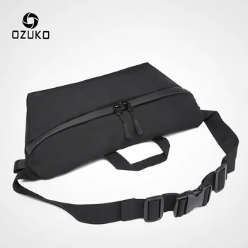 

OZUKO Fashion Men Waist Bag Fanny Pack for Teenager Travel Phone Belt Bag Pouch Shoulder Bags Male Waterproof Sport Waist pack