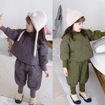 

Children Clothes Set Baby Girls Cotton Warm Turtleneck Pullovers+pants 2pcs Suit Boys Autumn Winter Casual Cotton-padded Set