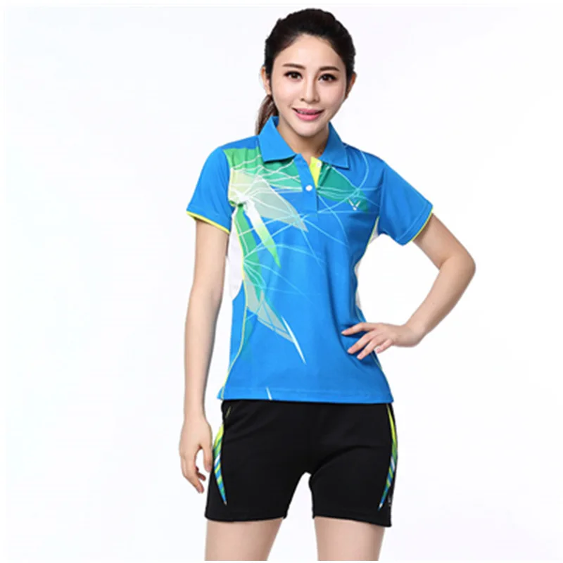 camisas de tenis para hombre, trajes de tenis, ropa de tenis de mesa, pantalones cortos de bbardminton, pong pantalones - Цвет: Небесно-голубой