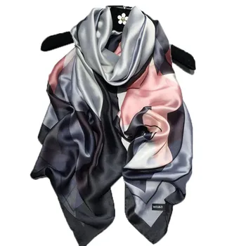 

drop shipping women scarf summer silk scarves shawls lady wraps soft pashimina female Echarpe Designer beach stole bandana