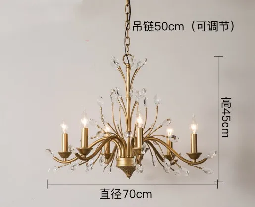 Clear color 6 heads Американская хрустальная люстра атмосферный креативный светильник для ресторана простой филиал-образный Французский Свет роскошная вилла двойной кованый - Цвет корпуса: Clear color 6 heads
