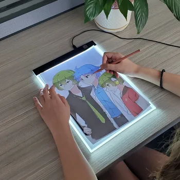 Úroveň A4 stmívatelná LED kresba kopírovací podložky deska dětská hračka malování vzdělávací děti rostou kamarádi kreativní dárek pro děti