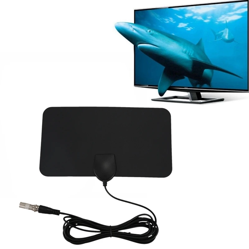 Плоский HD цифровой Крытый зум ТВ антенна HD tv 50 Mile Range tv Fox VHF UHF DVB