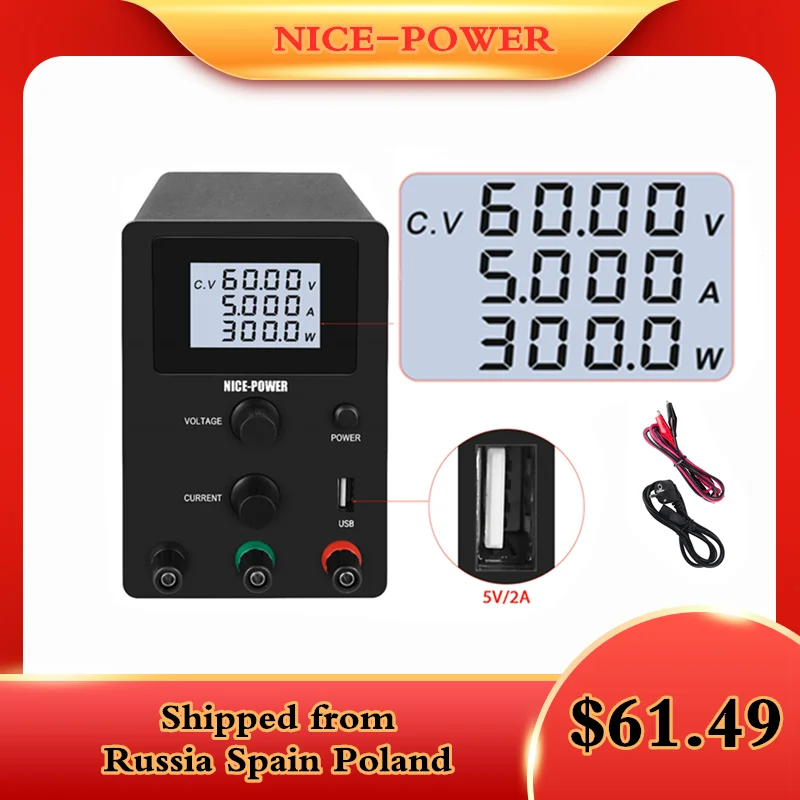 

3/4 Digital Display DC switching Lab Power Supply 30v 10a Adjustable Power Source Bench Source LCD Screen Protect Your Eyes
