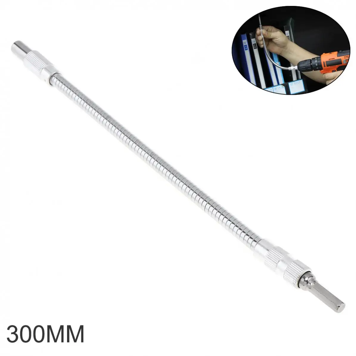 300mm Metal Universal Flexible Shaft Bit Connecting Rod Makes Electric Drill Work at Multiple Angles