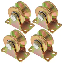 Roue de voie à rainure en V 50mm, 4 pièces, rouleau de voie à porte coulissante robuste avec support, capacité de charge 300kg par roulette, facile à pousser