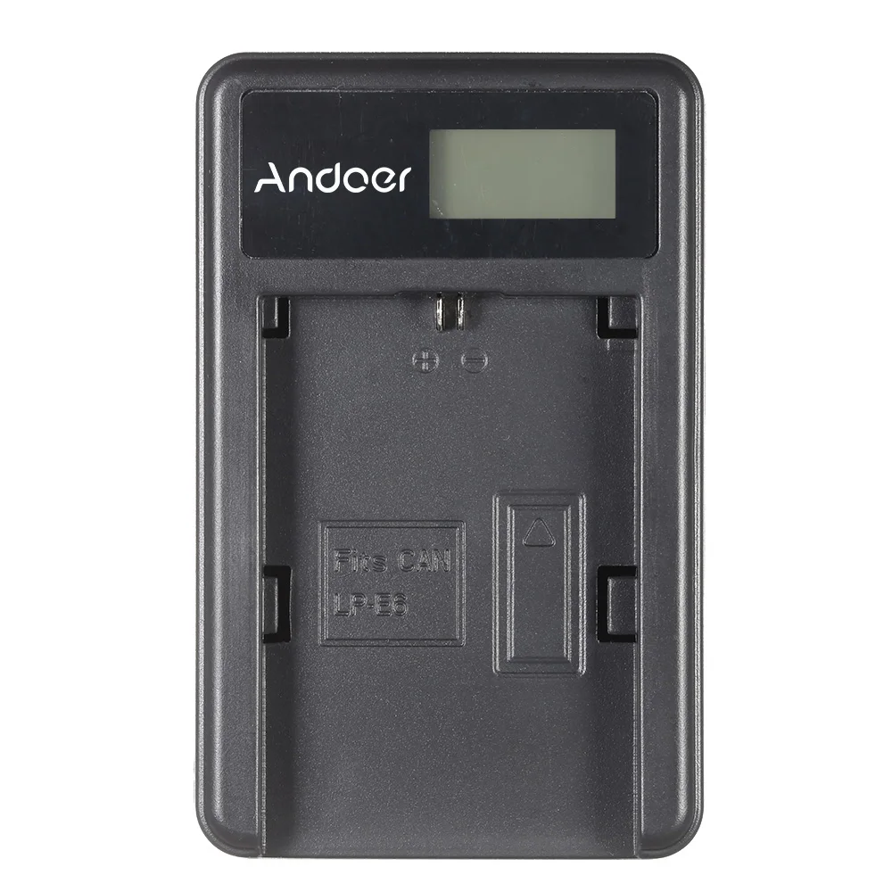 Andoer портативный светодиодный зарядное устройство с 2 шт 1830 мАч LP-E6 батареи для Canon EOS 6D 7D 70D 60D 5D цифровой зеркальной камеры видеокамеры