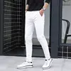 Men's Pure White Pants Slim Fit Business Pants for Men Suit Pants Ankle Length Summer Autumn Formal Leisure Suit Trousers  L79 2