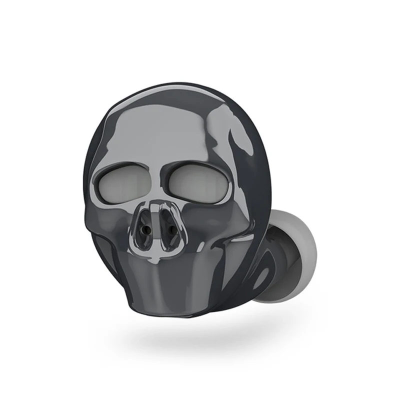 HUAIOU Skull Bone Bluetooth наушники с микрофоном шумоподавление hi-fi громкой связи бас стерео мини микро наушник - Цвет: Gray with Mic