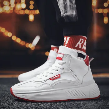 

M- High shoes male newest autumn thick bottom wild fashion lace up shoes comfortable increase height round head tide shoes