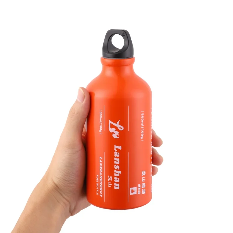

500ml Aluminium Alloy Camping Gas Fuel Oil Bottle Picnic Barbecue Emergency Petrol Kerosene Alcohol Liquid Gas Tank