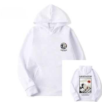 

Japanese Funny Cat Wave Fleece Hoodies Winter Style Hip Hop men/women Printed hoodie Casual printing Sweatshirts Streetwear