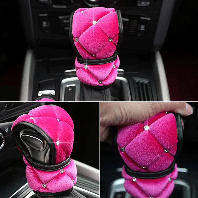1pcs-Cute-Diamond-Crystal-Plush-Fur-Car-Gear-Shift-Knob-Cover-Crystal-Hand-Brake-Cover-Auto-Shifter-Cover-Styling-311
