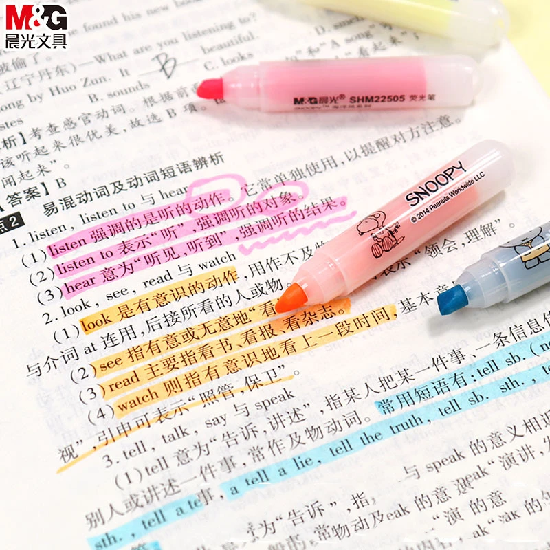 6 PCS/Set Small Size Mini Highlighters Set 6 Colors Cartoon Design Cute  Highlighter Pen for