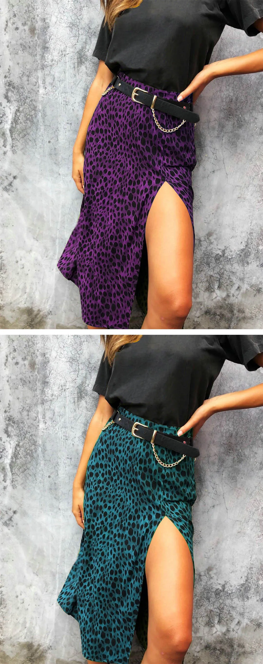 Модная Женская Клубная одежда, сексуальная юбка, летняя зеленая леопардовая Сексуальная Женская юбка с высоким разрезом, Женская Асимметричная юбка, уличная юбка