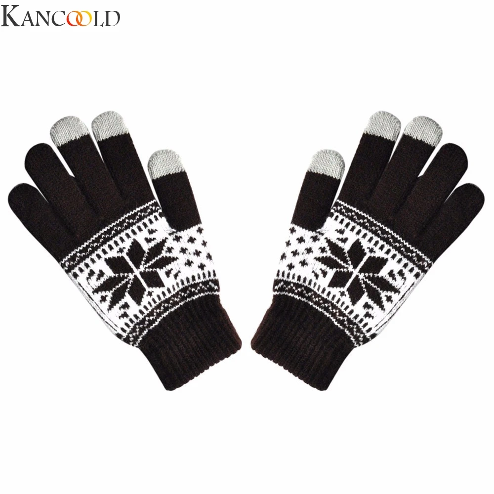 KANCOOLD, модные, мужские, женские, Winte, текстовые, кепки, активный, для смартфона, вязанные, мягкие, экранные перчатки, Новое поступление, вечерние, сексуальные, нарядные перчатки