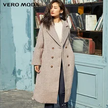 Vero Moda зимнее длинное шерстяное пальто в ломаную клетку | 319427512