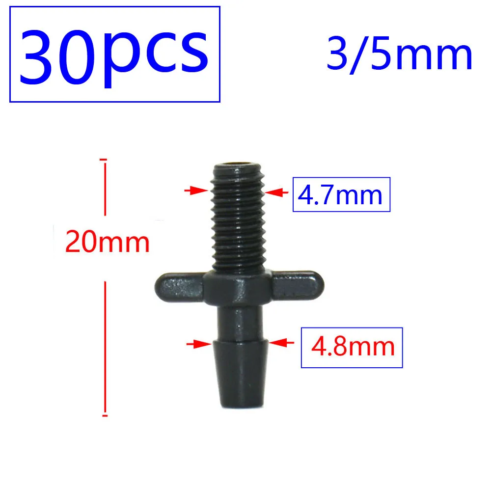 Irrigation Sprinkler 1/8 1/4 Inch Double Barbed Tee Single Elbow Water Pipe Connector Fitting Repair for 3/5 4/7mm Hose Coupler