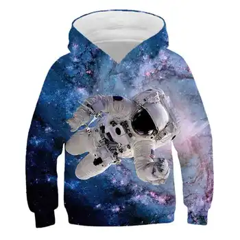 

Hot section boy girl child galaxy astronaut outer space astronaut hoodie casual sweater fashion 3D hoodie boy girl streetwear