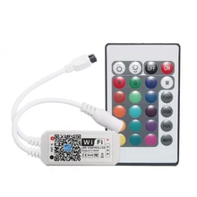DC5-28V мини wifi RGB/RGBW светодиодные полосы контроллер музыка с 24Key ИК контроллер от Amazon Alexa Google Home для полосы света