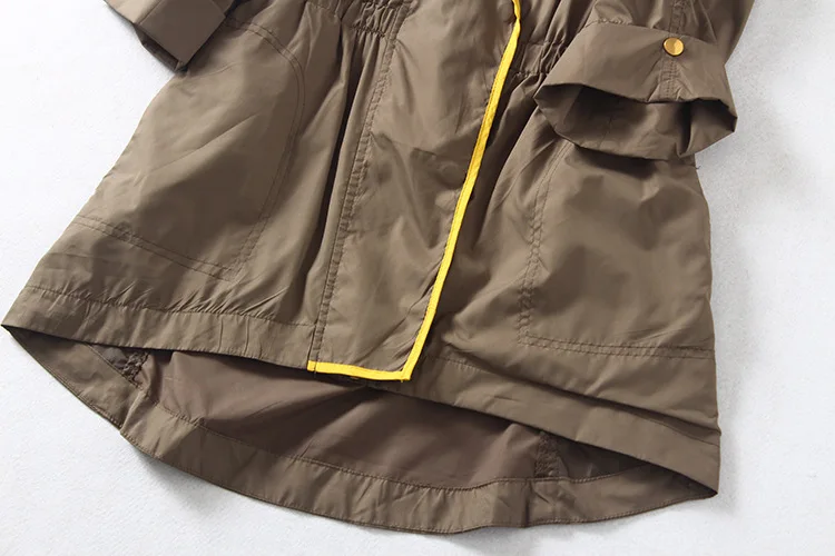 038as Autumn Clothing New Style Versatile Double Placket Fold-down Collar Mid-length Waist Hugging Three-quarter-length Sleeve C