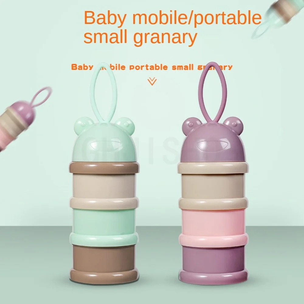 3 Layers Frog Style Portable Baby Food Storage Box Essential Cereal Cartoon Infant Milk Powder Toddle Snacks Container for Food
