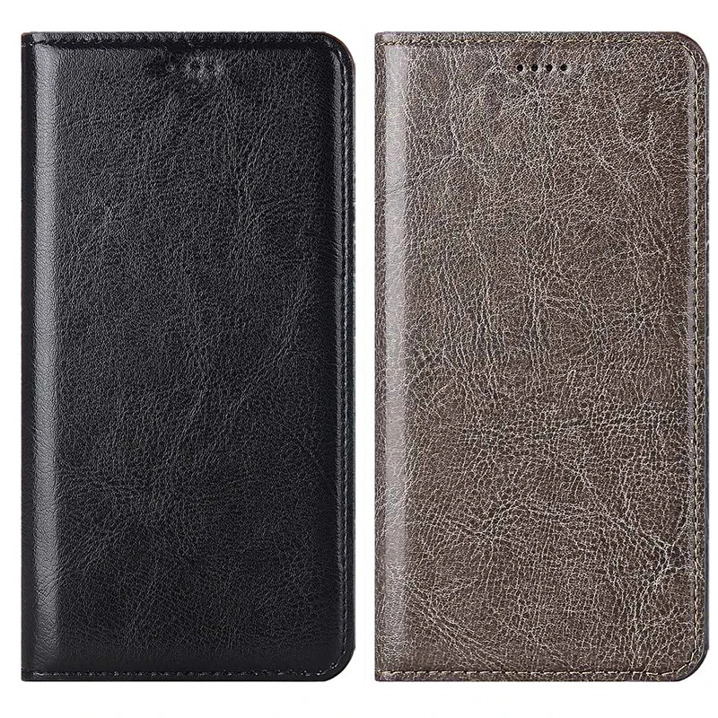 Magnet Genuine Leather Flip Wallet Phone Case Cover