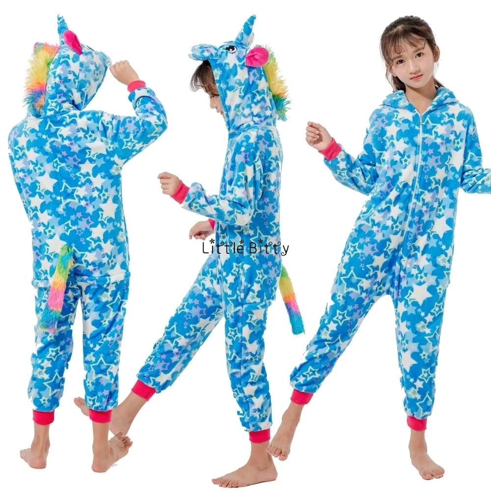 Пижамы для малышей; зимние пижамы; Детские пижамы с единорогом; Одежда для девочек с животными; Pizama - Цвет: LA38