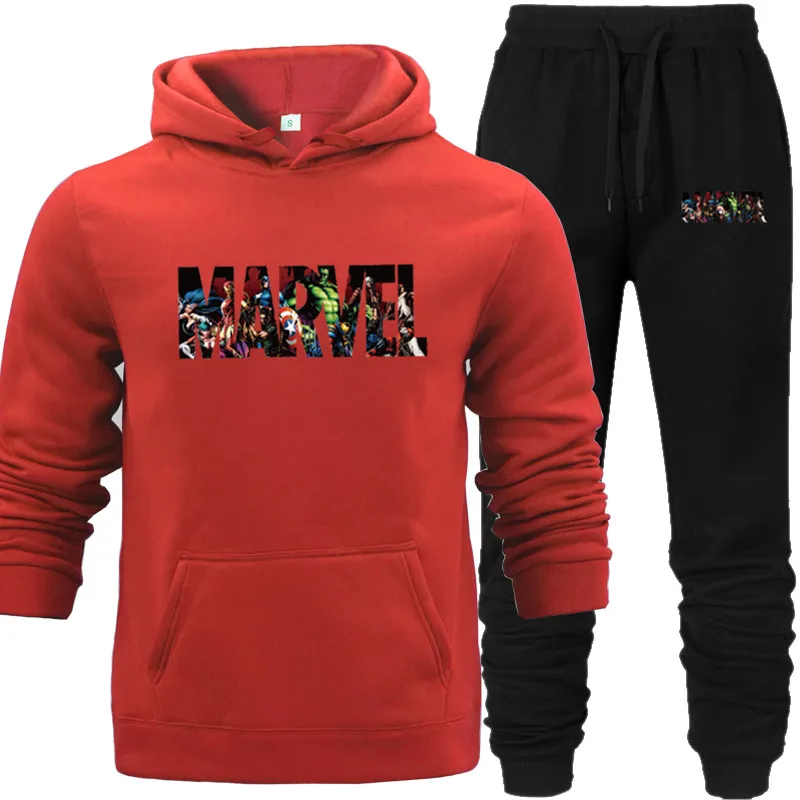 

Mens Hoodies Pullover Tracksuit Sweatshirt Marvel Heroes Characters Pattern Printed Hip Hop Street Wear Hooded Hoodies Pocket