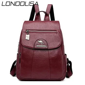 

Fashion Women Leather Backpacks High Quality Vintage Backpack For Girls School Bag Designers Brand Travel Bagpack Female mochila