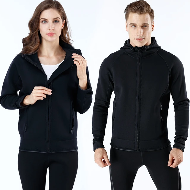 Sudadera con capucha de manga larga para hombre y mujer, abrigo deportivo suelto de neopreno cálido de 2mm para ocio, chaqueta con cremallera para hombre y - AliExpress