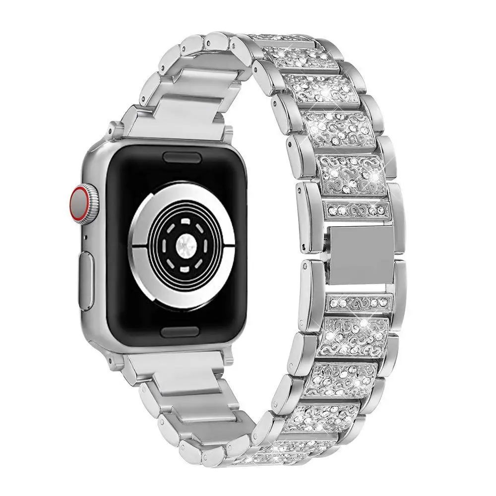 Часы-браслет для наручных часов из нержавеющей стали ремешок для наручных часов Apple Watch 1/2/3, 42 мм, 38 мм, роскошный ремешок для часов для наручных часов iwatch, 4 5 полос 44 мм 40 мм