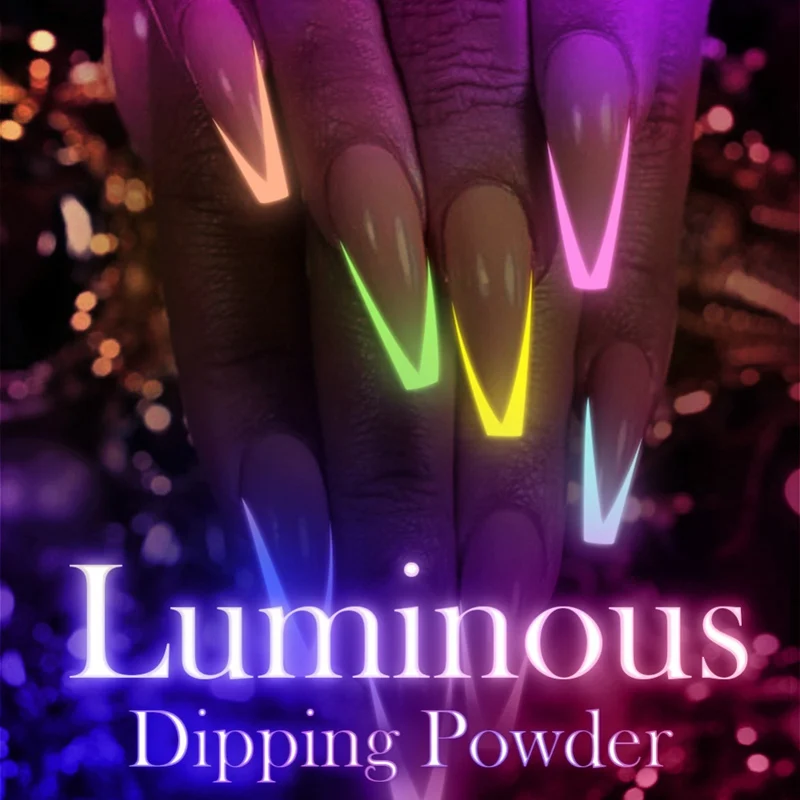 HOT Nail Glitter Powder 6 Colors Dust Luminous Pigment Fluorescent Powder Nail Glitters Glow in the Dark