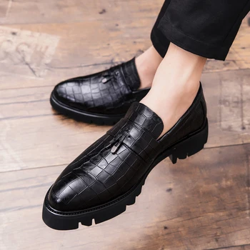 

Fashion increase 4cm Leather Men Business Dress Shoes men Outdoor Breathable Formal Wedding Basic casual leather Shoes Men w5