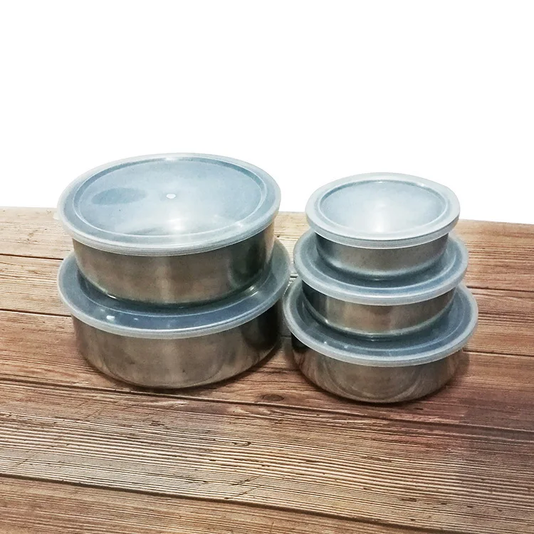 Stainless Steel Lunch Box Sealed Five Pieces Set with Lid Lunch Box Stainless Steel Thermal Lunch Box Storage Seal Bowl