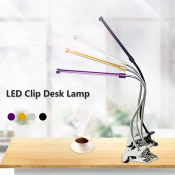 

Two Levels Brightness Switch Dimmable Table Lamp LED Eye Protection Reading Table Desk Lamp With Metal Clip For Reading Study