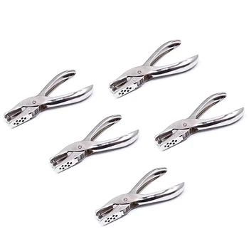

5 Pcs Metal Hole Punchers Single Hole Punch Paper Puncher Ticket for School, Home and Office